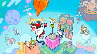 Mouse Work game interview for Nintendo Switch 2; screens from a Nintendo Switch 2 game of mice in a pixel art puzzle world