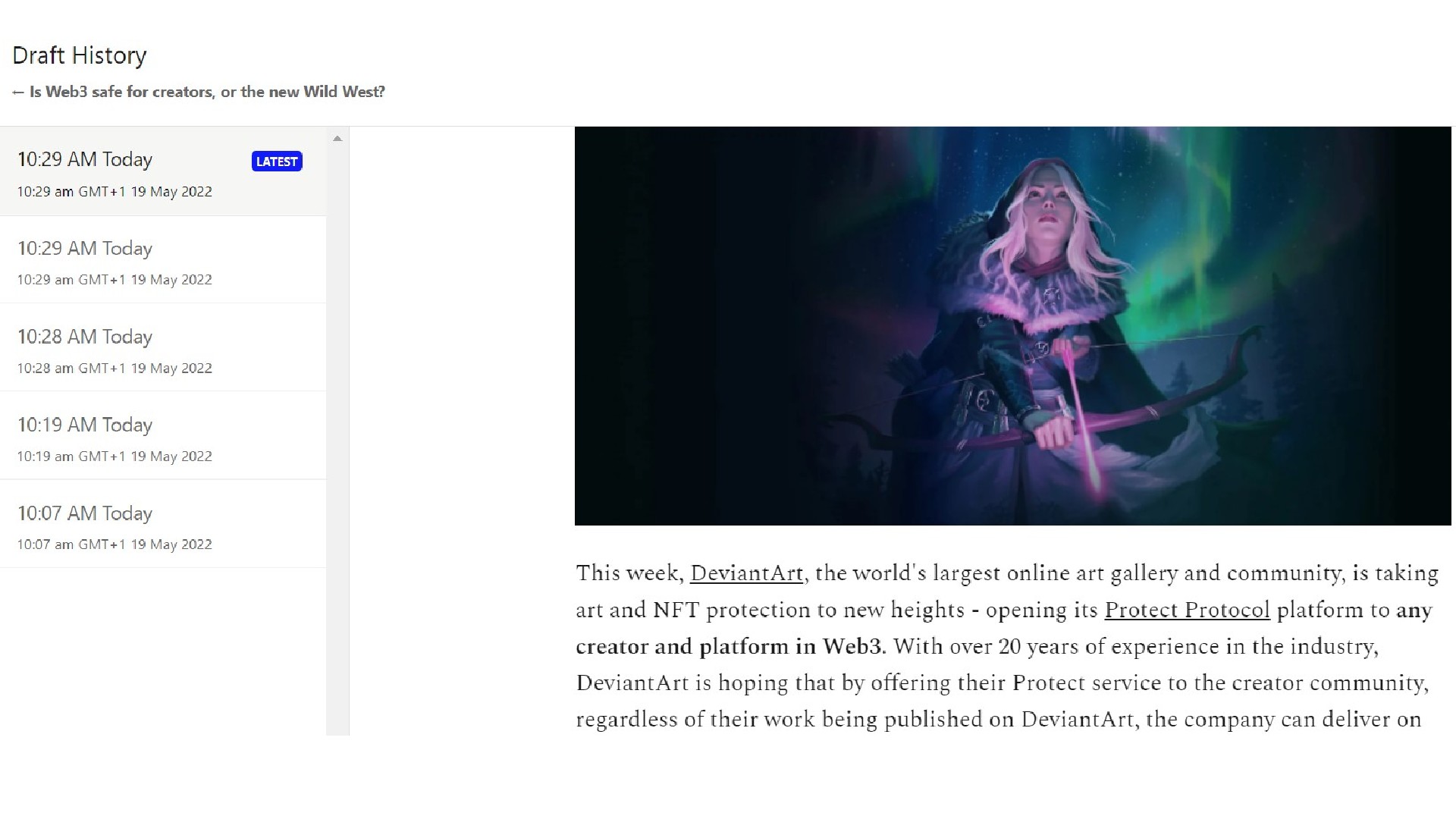 Email newsletter about the safety of Web3 