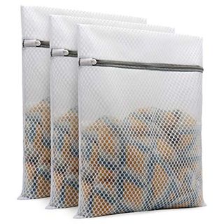 3pcs Durable Honeycomb Mesh Laundry Bags for Delicates 12 X 16 Inches (3 Medium)