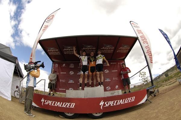 The men's cross country podium