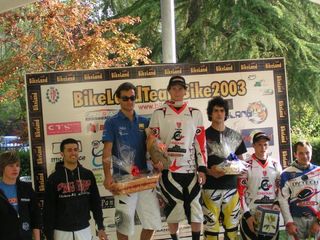 Matt Scoles (Cingolani-Proton) on the top step of the podium at the XI Trophy Terme di Fontecchio, Citta di Castello (Perugia) in Italy