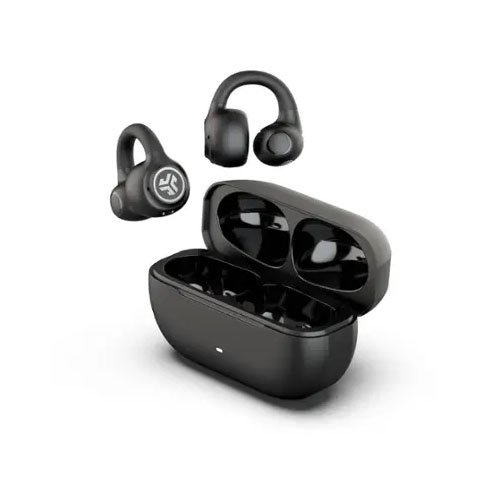 JLab Flex earbuds on a white background