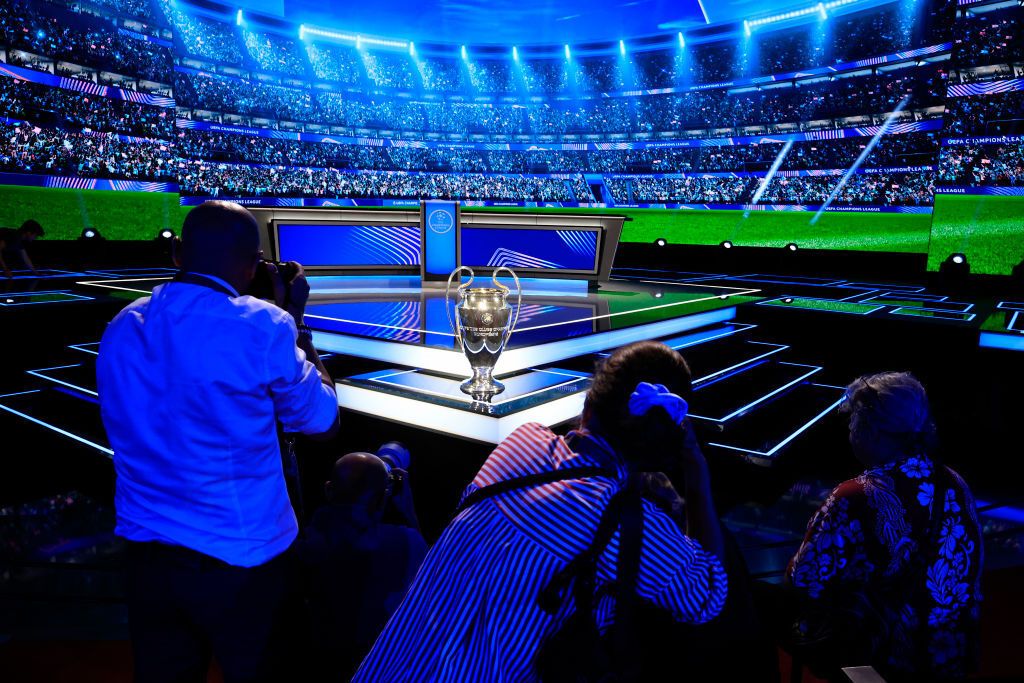 The studio for the 2024/25 Champions League draw in Monaco