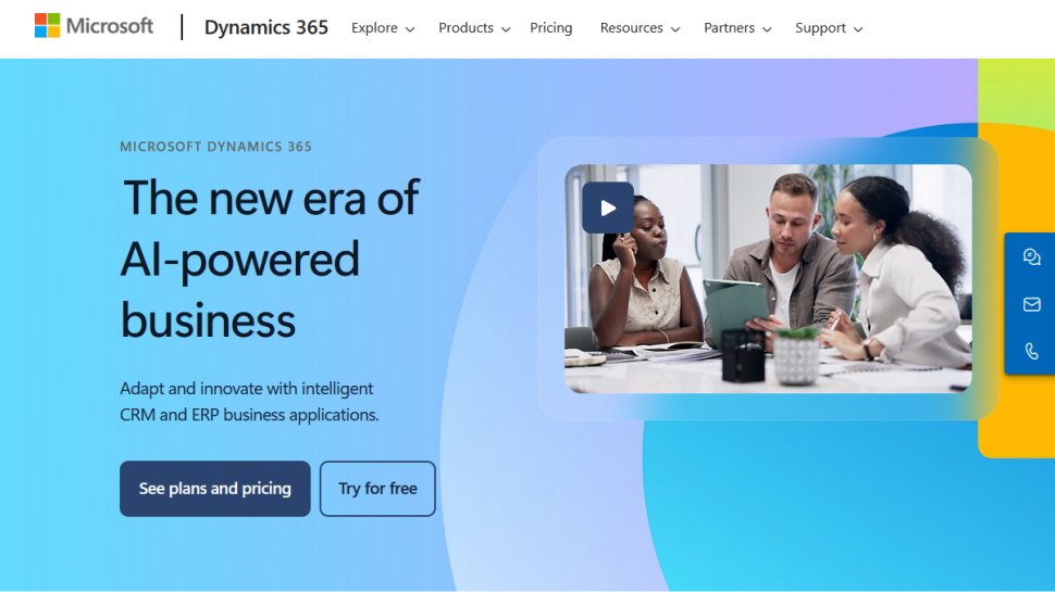 Microsoft Dynamics 365 website screenshot (June 2025).