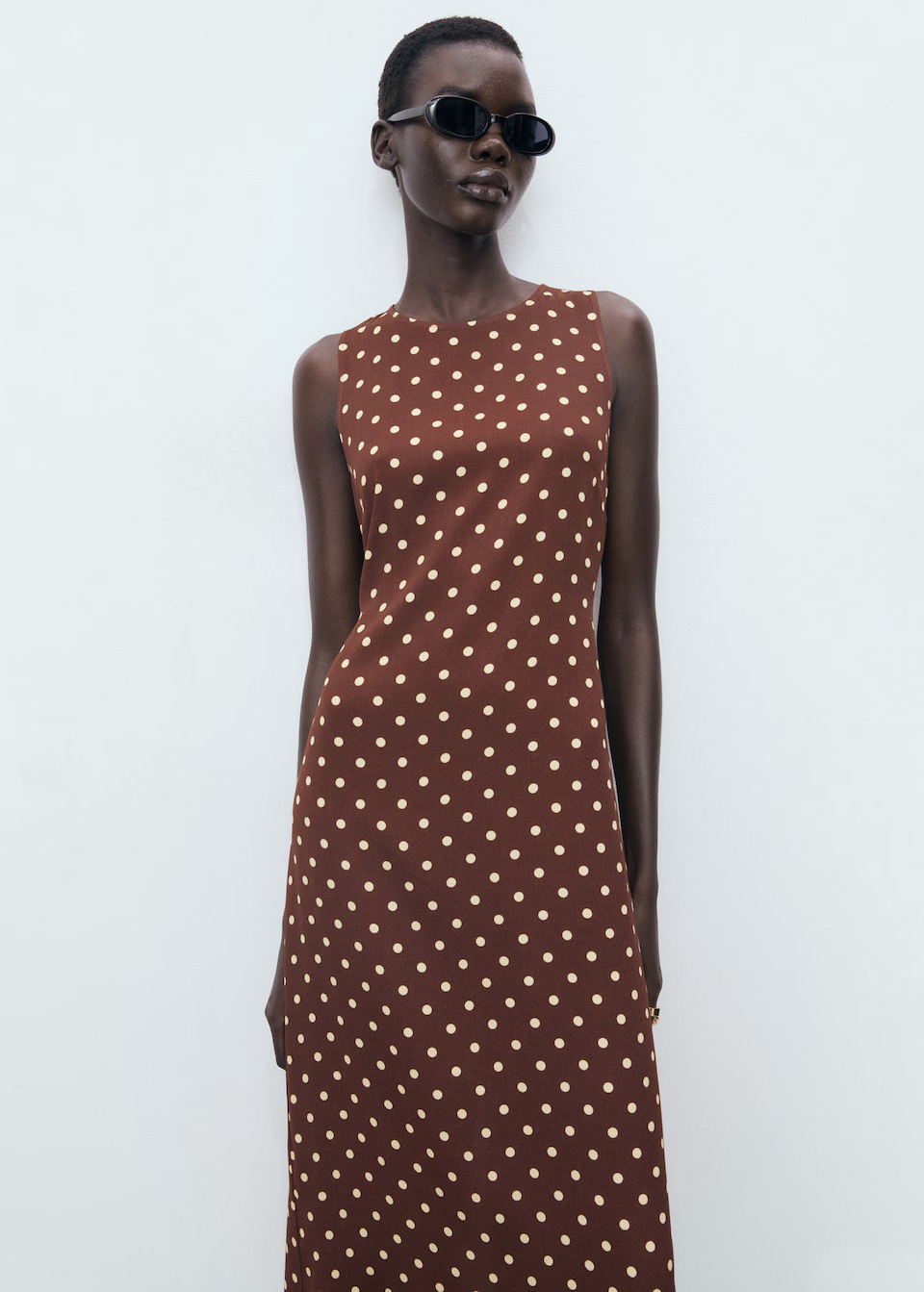 MANGO, Polka Dot Midi Dress