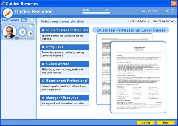 Resume Maker Professional Ultimate Screenshot: Guided Resumes 2
