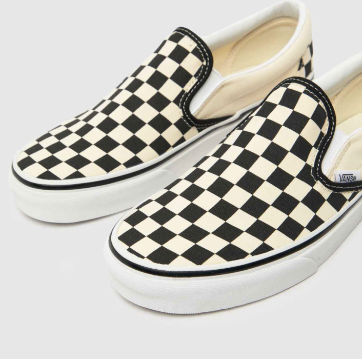 Vans, Checkerboard Classic Slip-On in Black & Cream