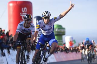 Volta ao Algarve 2020 66th Edition 2nd stage Sagres Alto da Foia 1839 km 20022020 Remco Evenepoel BEL Deceuninck Quick Step Maximilian Schachmann GER Bora Hansgrohe photo Nico VereeckenPNBettiniPhoto2020