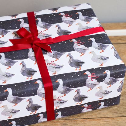 Not on the High Street Kate Slater Christmas Geese Wrapping Paper, £2.95