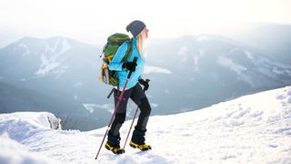 how to hike in snow: trekking poles