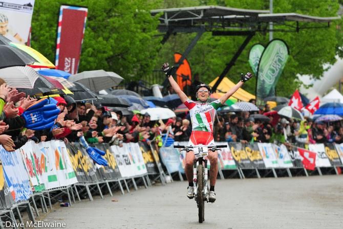 Eva Lechner (Team Colnago Suditrol) wins in the rain at Albstadt