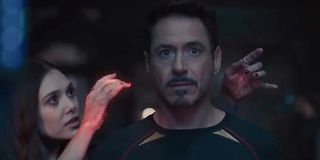 Wanda controlling Tony Stark in Avengers: Age of Ultron