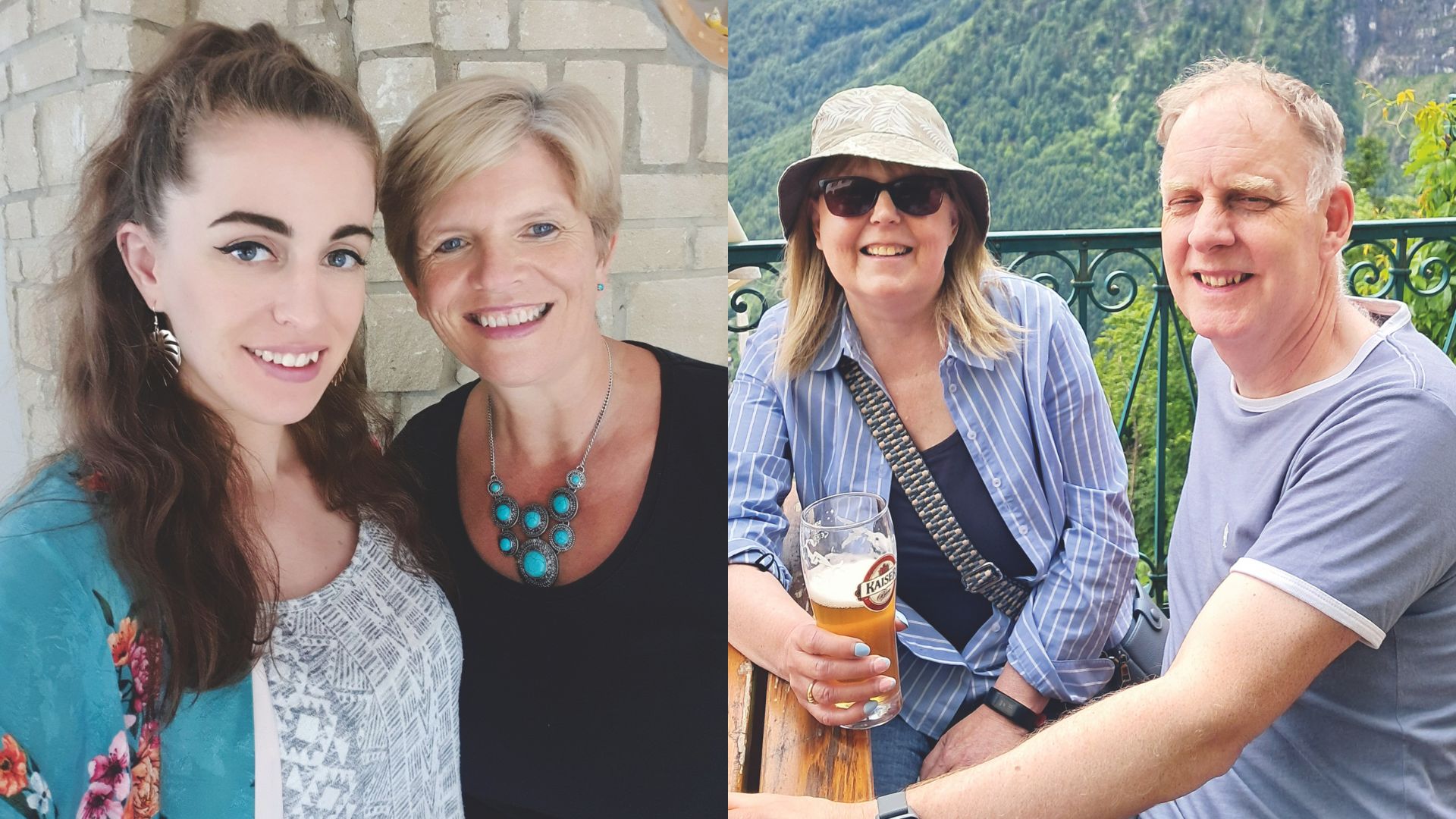 Denise Young and her daughter / Vicky Pettersen and her husband split image