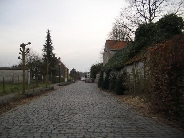 The steep cobbles ease off a bit as it passes through the village of Kwaremont.