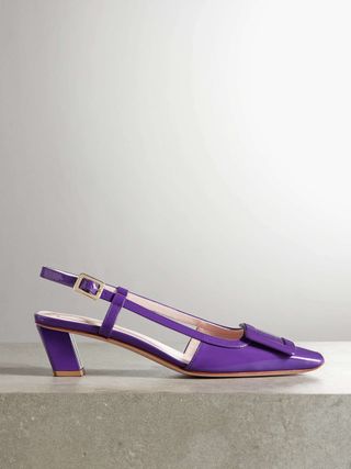 Belle Vivier Patent-Leather Slingback Pumps