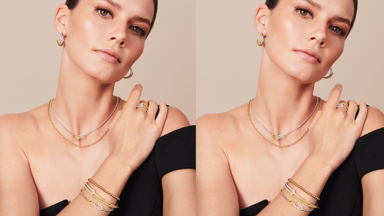 Model wearing jewelry