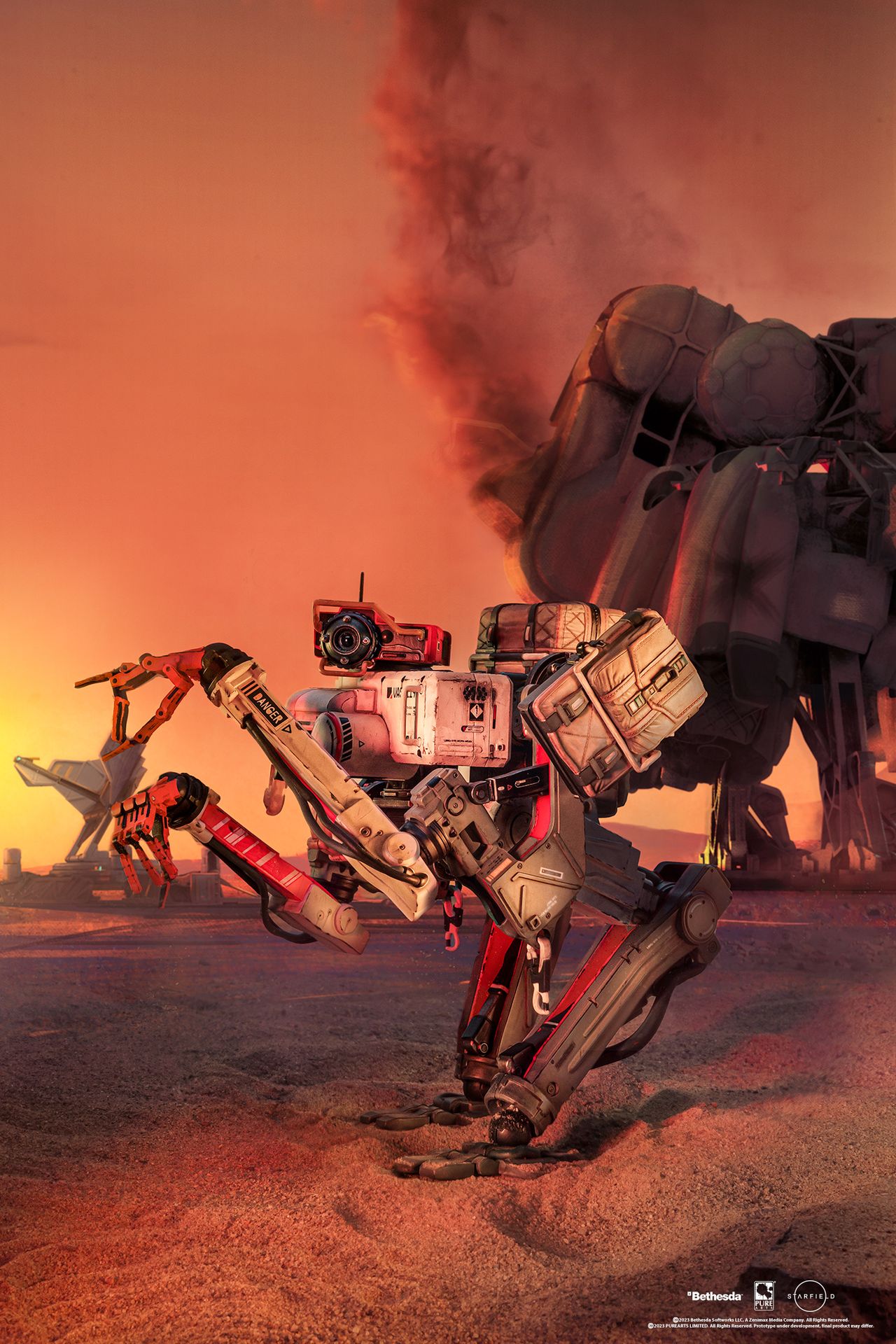 Vasco action figure posed on a sandy planet background