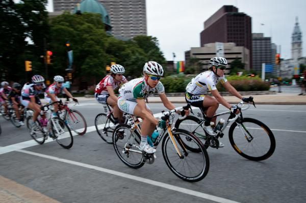 The women roll out of downtown Philly.