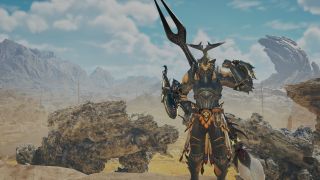 Monster Hunter Wilds raising Kinsects - Beetle hunter posing