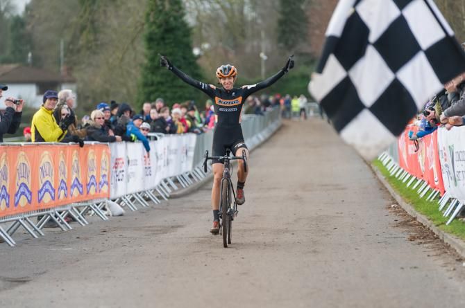 Helen Wyman takes her ninth British cyclo-cross title.
