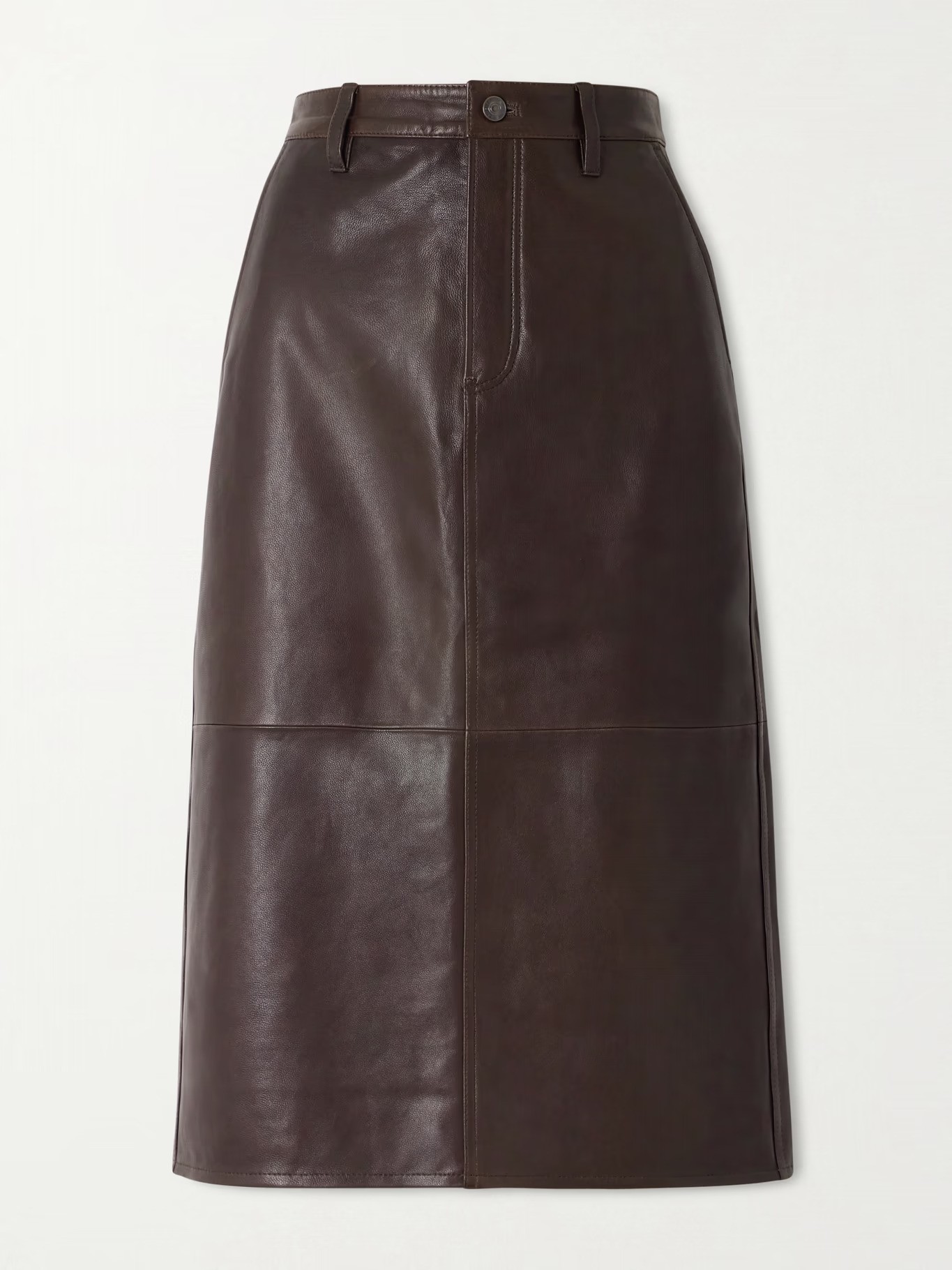 Frame, Paneled Leather Midi Skirt