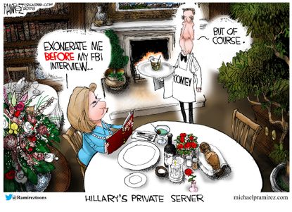Political cartoon U.S. Clinton Russia uranium James Comey