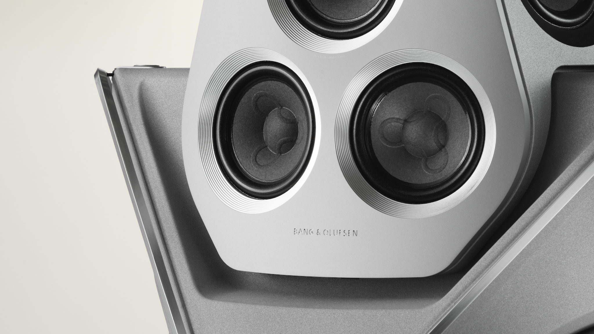 Promotional image of the Bang &amp;amp; Olufsen Beolab 90 Titan Edition shown close up