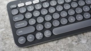 Photograph of the Logitech Pebble Keys 2 wireless keyboard