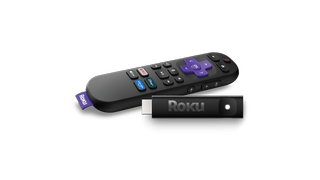 Roku streaming stick plus on white background