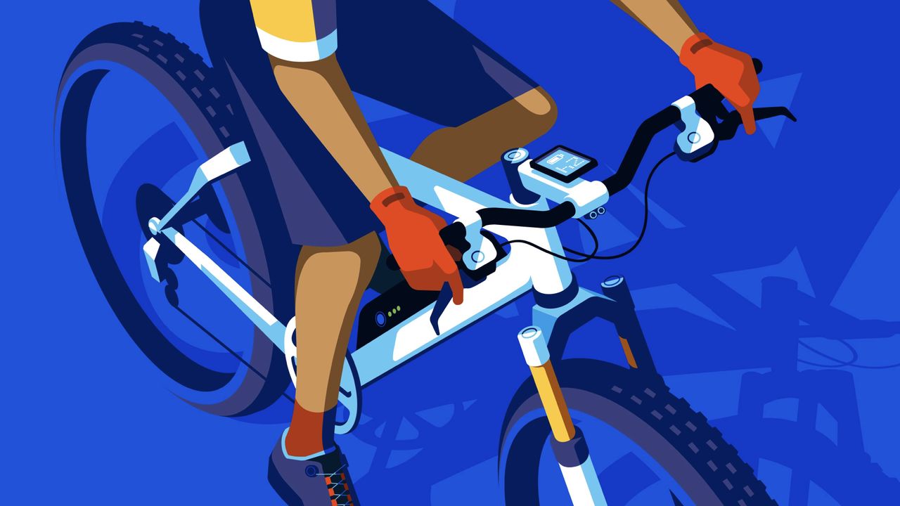 Walmart illustrations of person on a bike