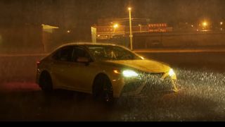 3D animation of a car in the rain; part of one of the best After Effects tutorials