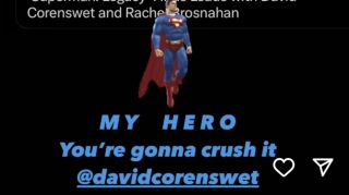 message to Daid Corenswet from Glen Powell