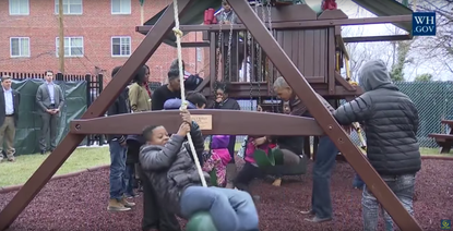 Malia and Sasha Obama's playground will be put to good use.