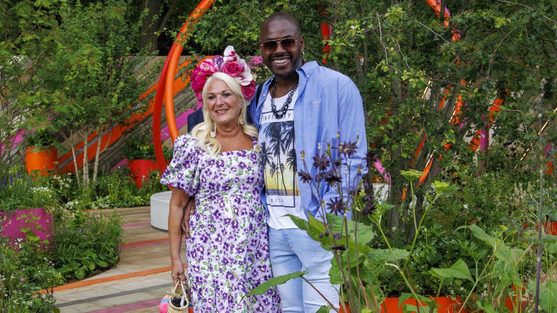 Vanessa Feltz and Ben Ofoedu at the Chelsea Flower Show 2022