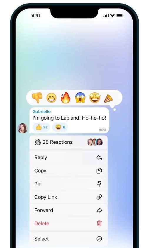 Telegram Message Reactions