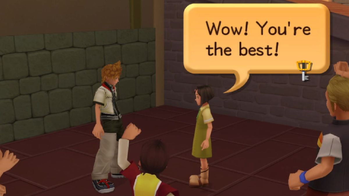 A Kingdom Hearts 2 NPC tells Roxas &quot;you&#039;re the best!&quot;