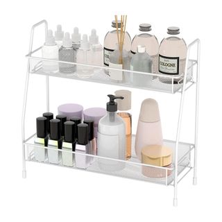 Masirs Kitchen Cabinet Organizer Set - Three Shelves, Two Under Shelf Baskets Will Instantly Create Additional Cabinet or Counter Storage Space to Organize