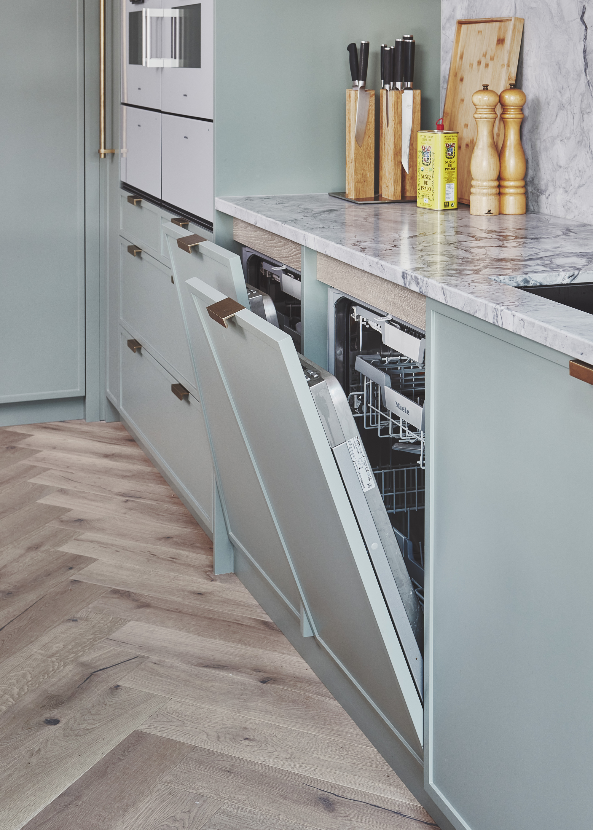 A dishwasher in the kitchen