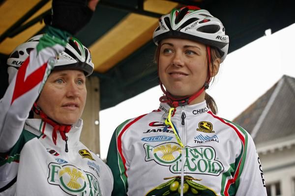 The Colavita Forno d'Asolo riders look a touch nervous before the start of Tour of Flanders.