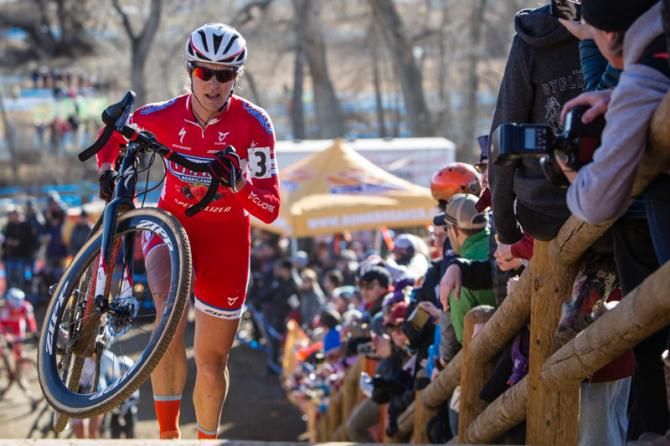 Meredith Miller (Giant Berry Farms) floats up the stairs to take over third place