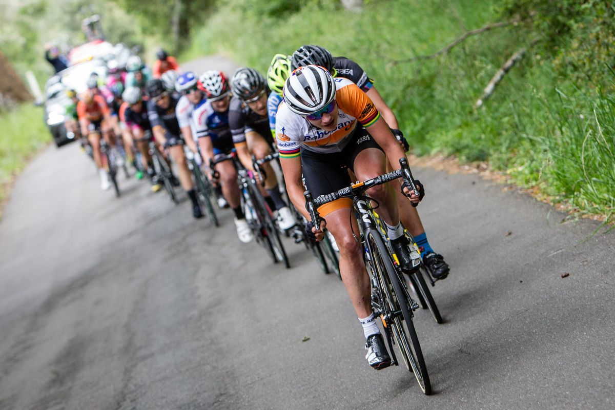 Marianne Vos (Rabo-Liv) leading the break