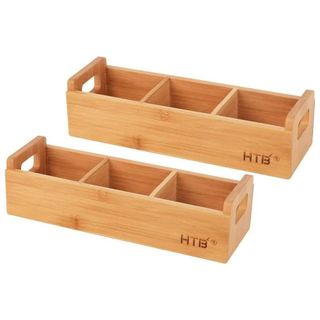 Two wooden teabag organizers