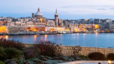 The Valletta, Malta, skyline at dusk