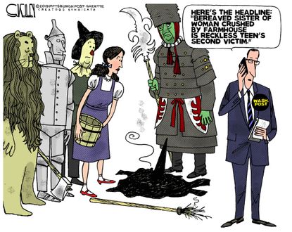 Editorial Cartoon U.S. Wizard Of Oz Washington Post Headline