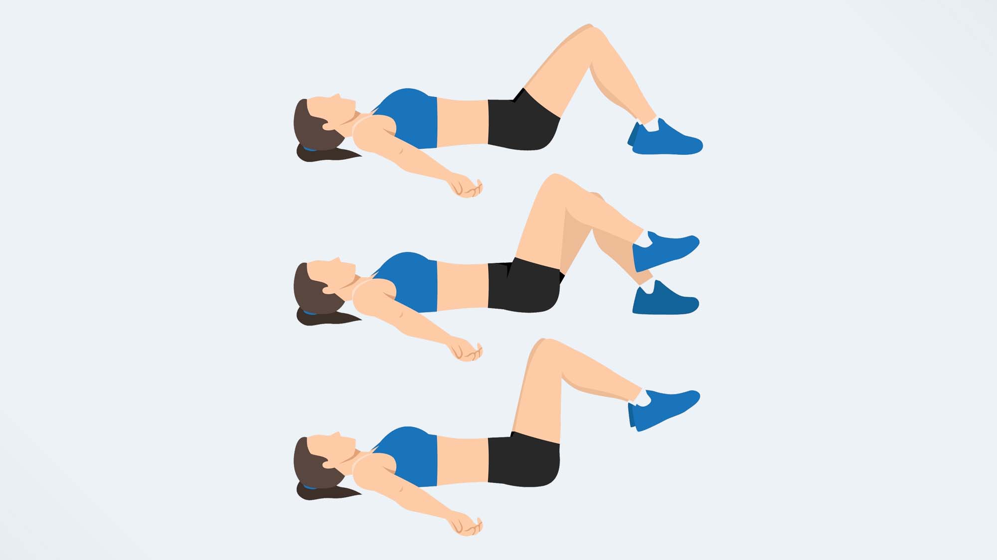 an illo of a woman doing Supine Marches