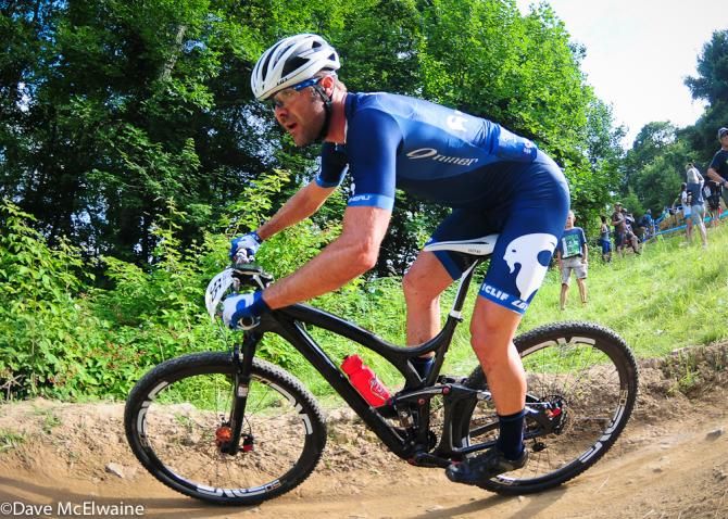 Travis Woodruff (Backcountry.com) riding downhill switchbacks