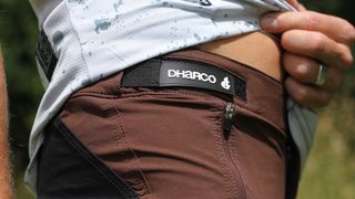 Detail shot of the DHaRCO Mens Gravity Short's velcro adjusters