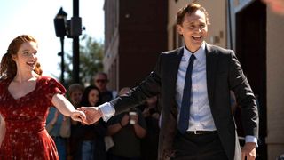 (L-R) Annalise Basso and Tom Hiddleston in "The Life of Chuck."