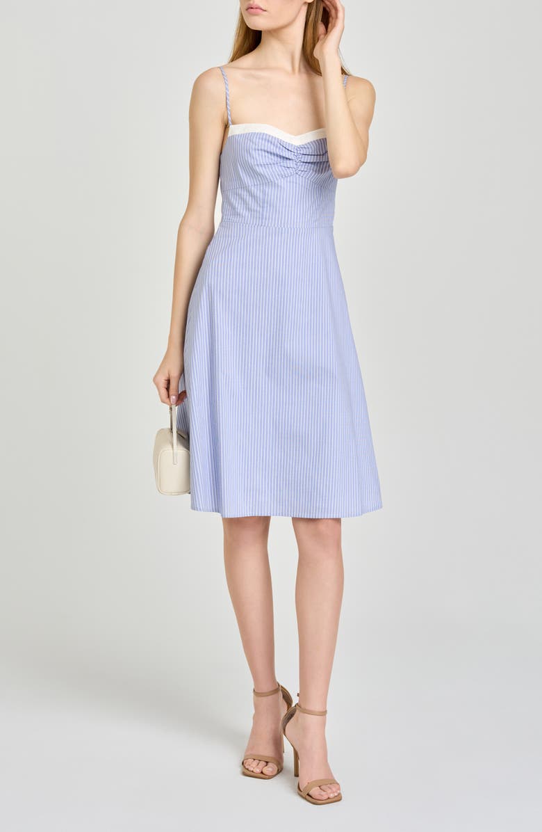 X Hannah Lovey Porter Remi Pinstripe Cotton Blend Dress