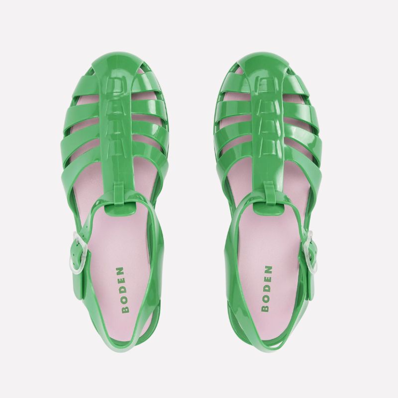 Image of green jelly shoes